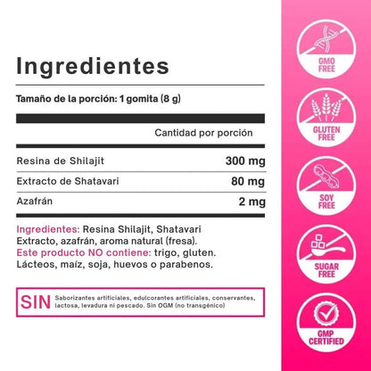 She-lajit Gummies Sabor a Frutilla - Equilibrio Femenino