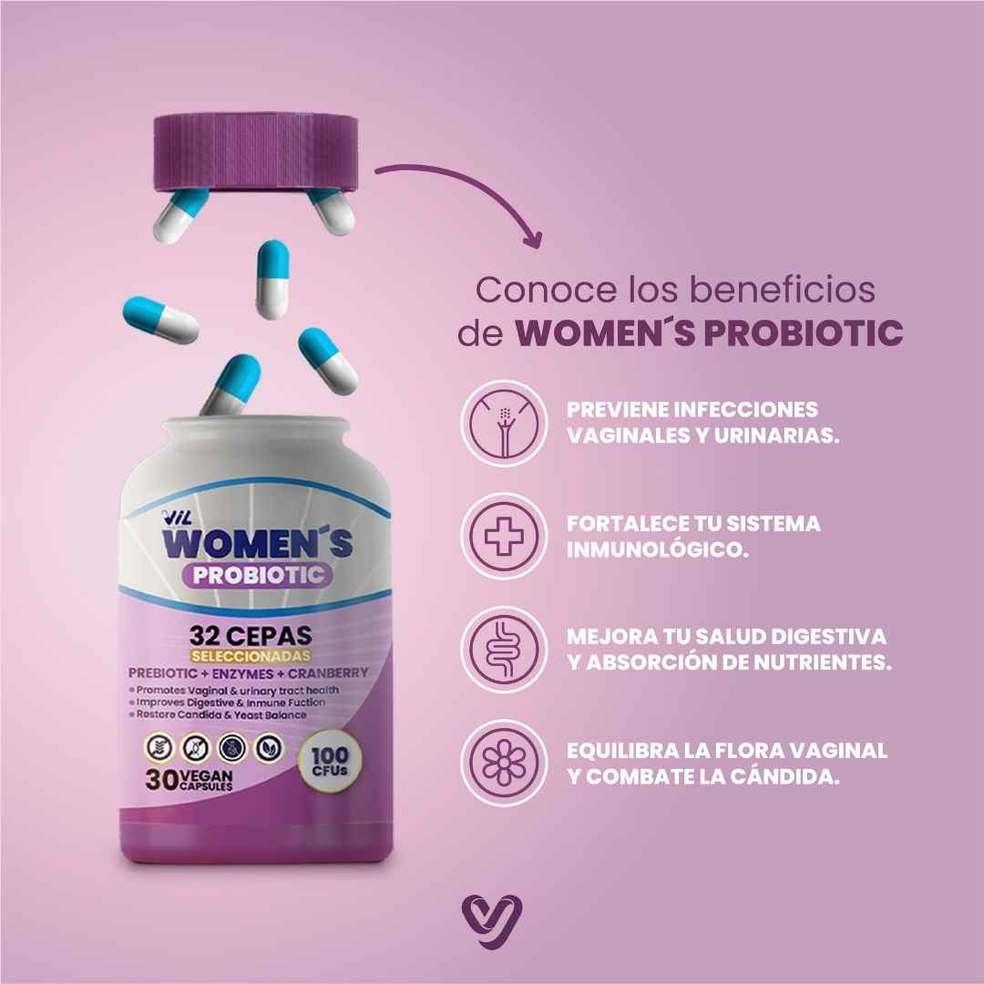 WOMEN'S PROBIOTIC™ - Tu Aliado Diario Para El Equilibrio Íntimo, Digestivo Y Hormonal